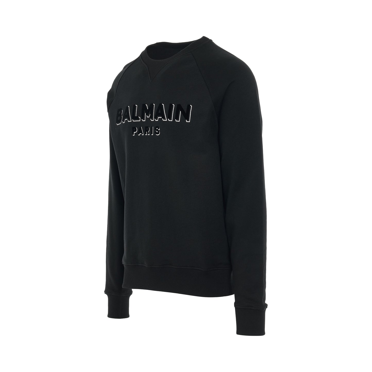 Logo Flock & Foil Sweatshirt in Black/Silver