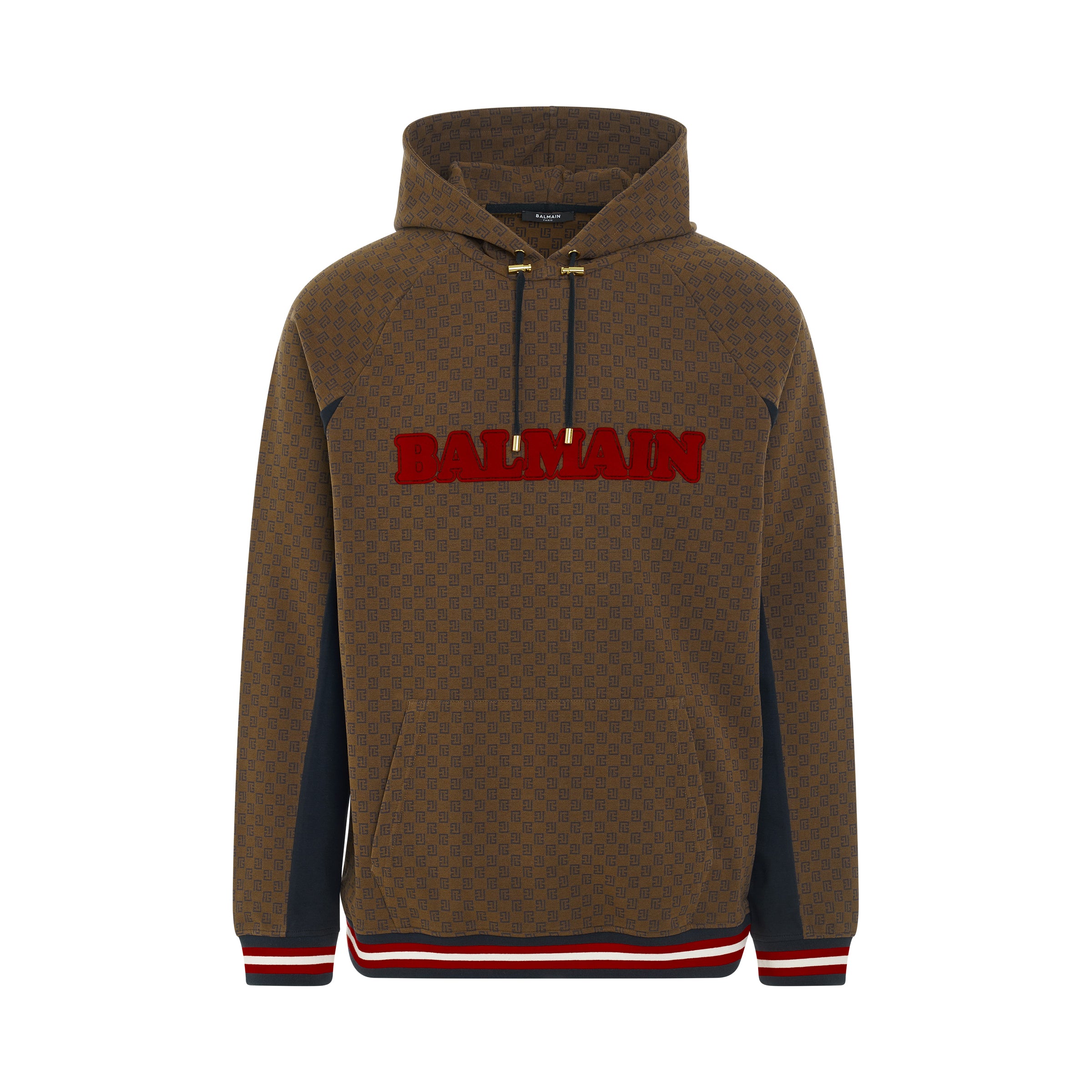 Monogram Logo Hoodie in Brown