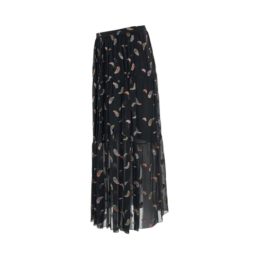 Skirt with Print in Black