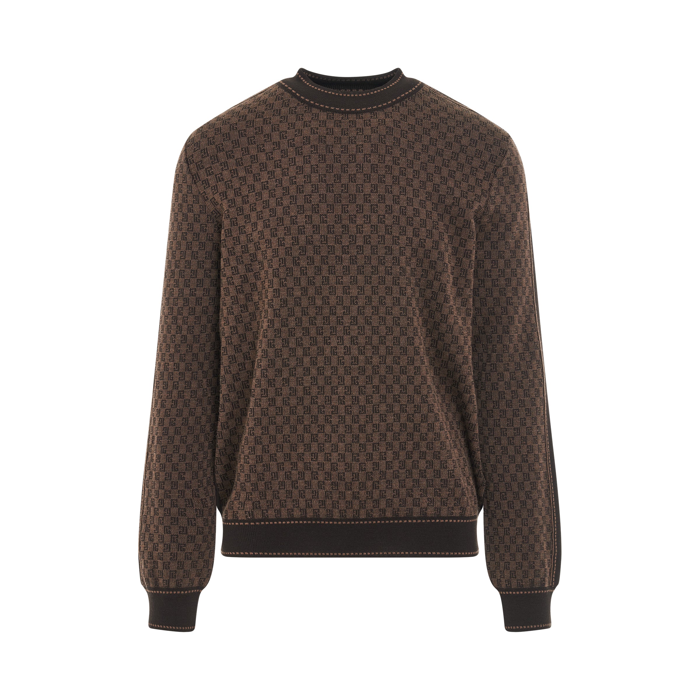 Monogram Wool Sweater in Brown