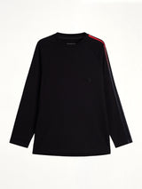 Gradient 3 Stripe LS T-Shirt in Black/Red