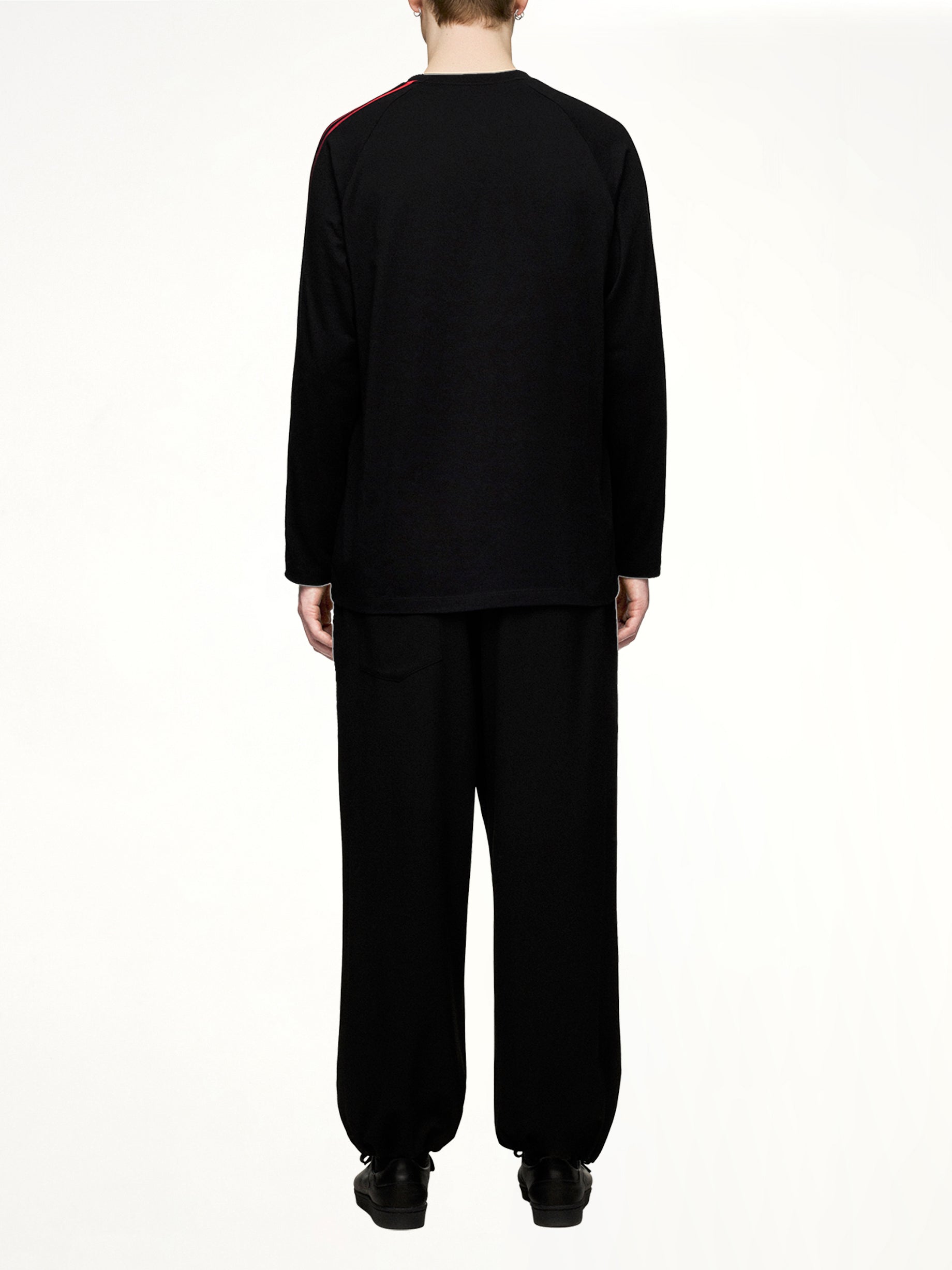 Gradient 3 Stripe LS T-Shirt in Black/Red