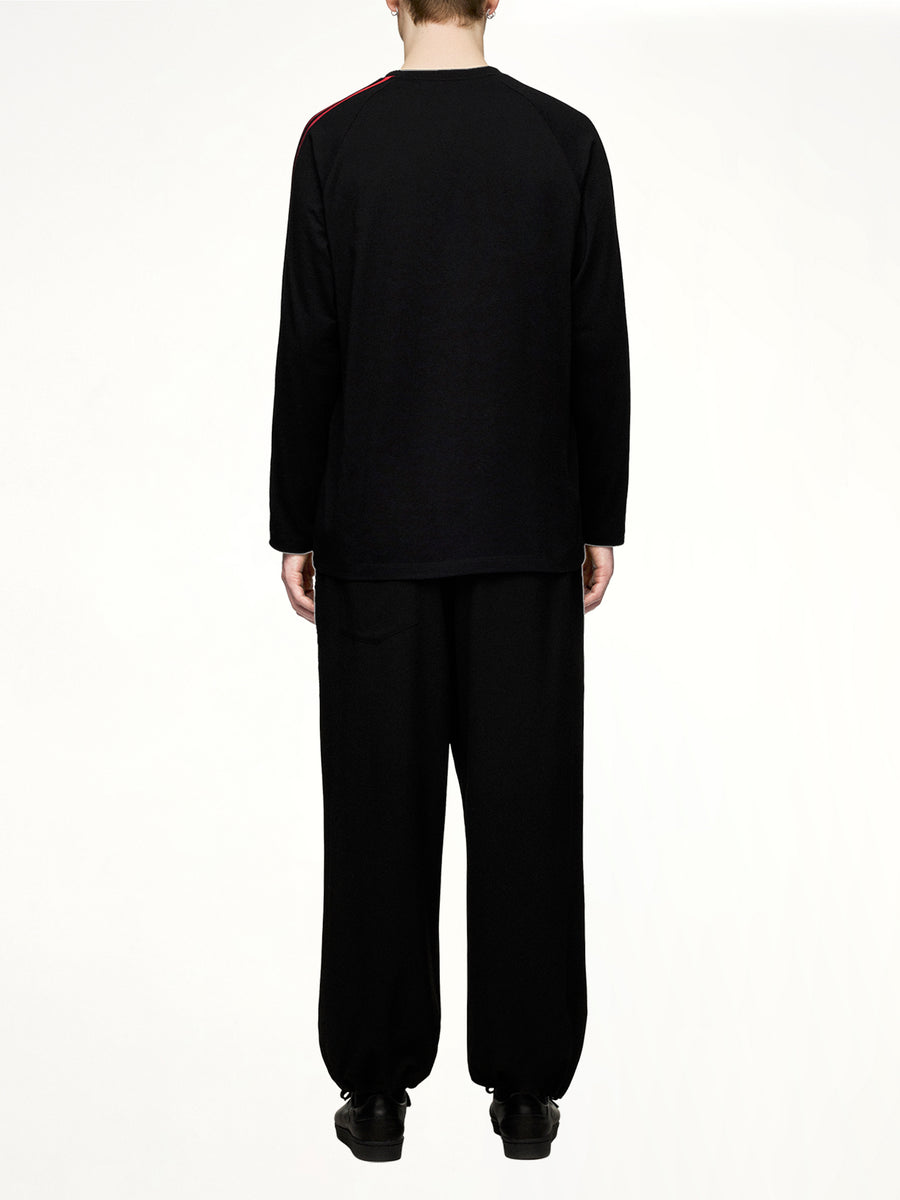 Gradient 3 Stripe LS T-Shirt in Black/Red