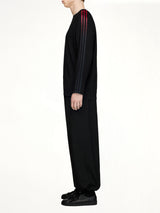 Gradient 3 Stripe LS T-Shirt in Black/Red