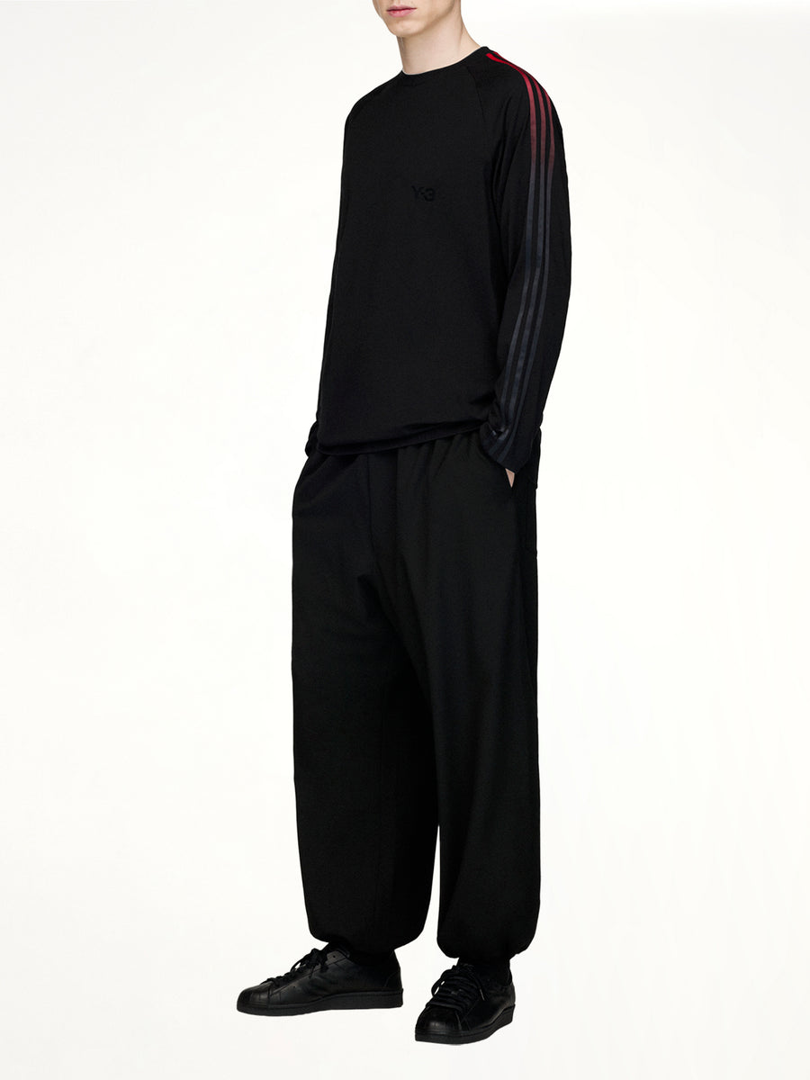 Gradient 3 Stripe LS T-Shirt in Black/Red