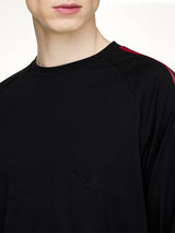 Gradient 3 Stripe LS T-Shirt in Black/Red