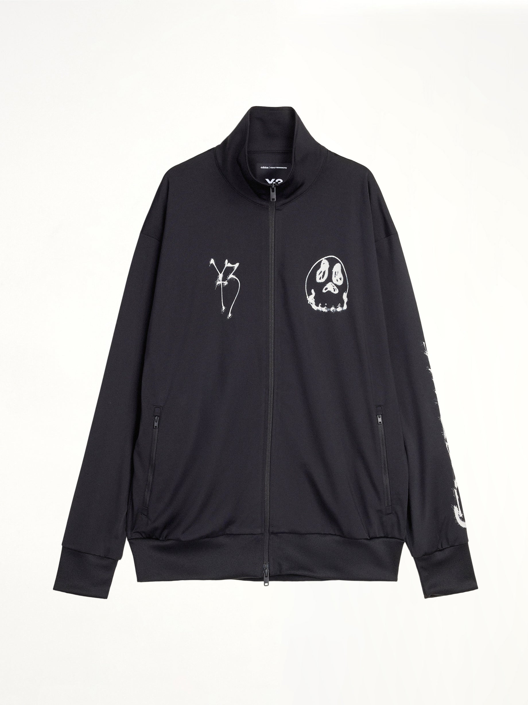 3 Stripes Skull Track Top in Black
