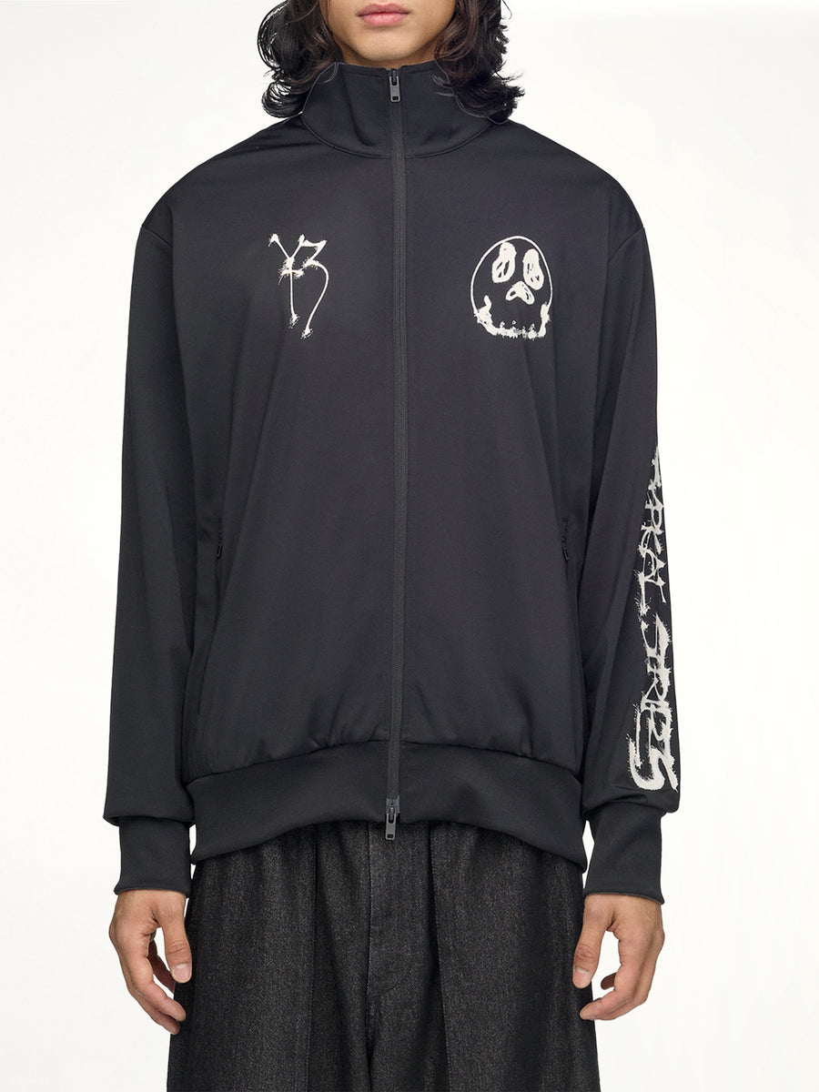 3 Stripes Skull Track Top in Black