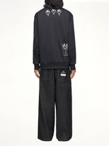 3 Stripes Skull Track Top in Black