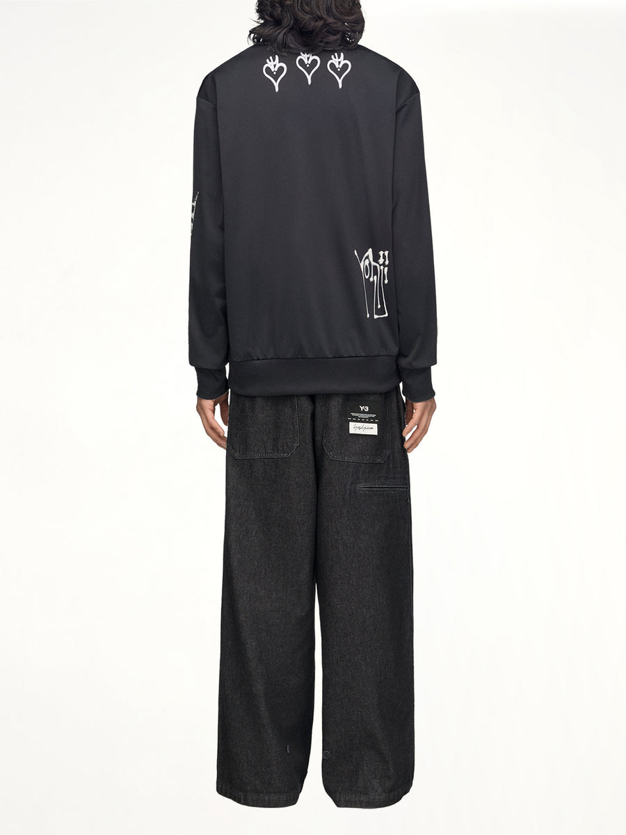3 Stripes Skull Track Top in Black
