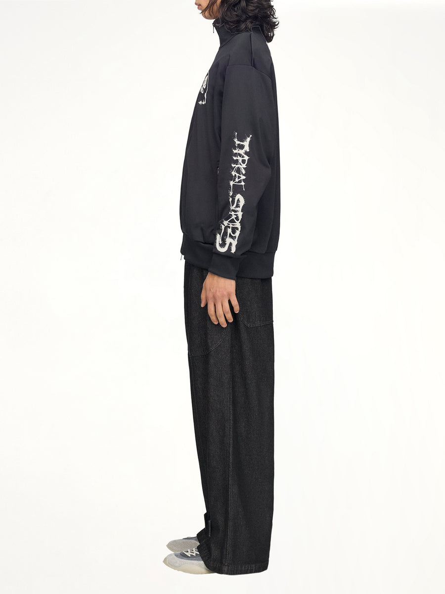 3 Stripes Skull Track Top in Black