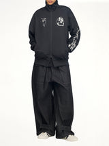 3 Stripes Skull Track Top in Black