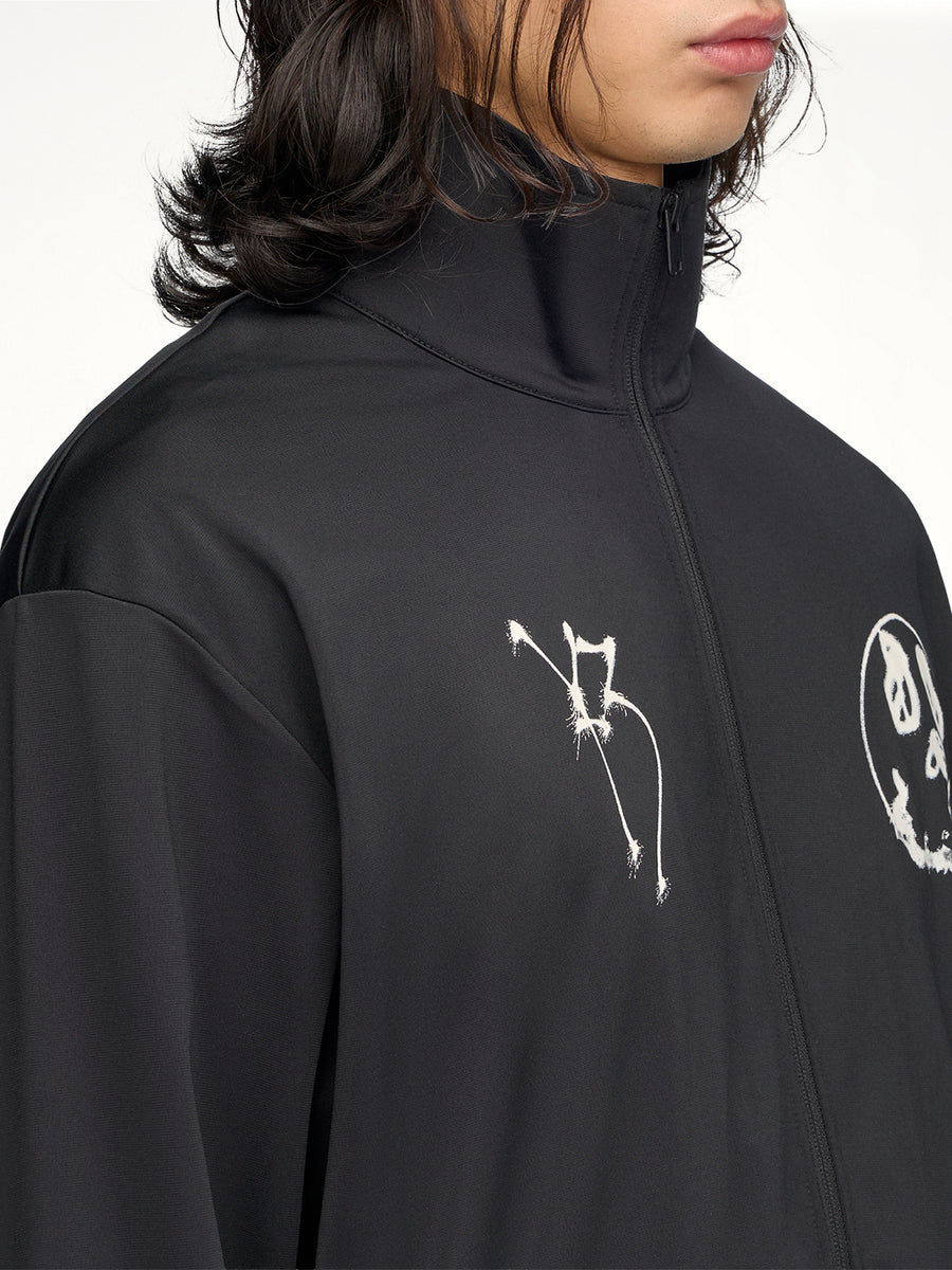 3 Stripes Skull Track Top in Black
