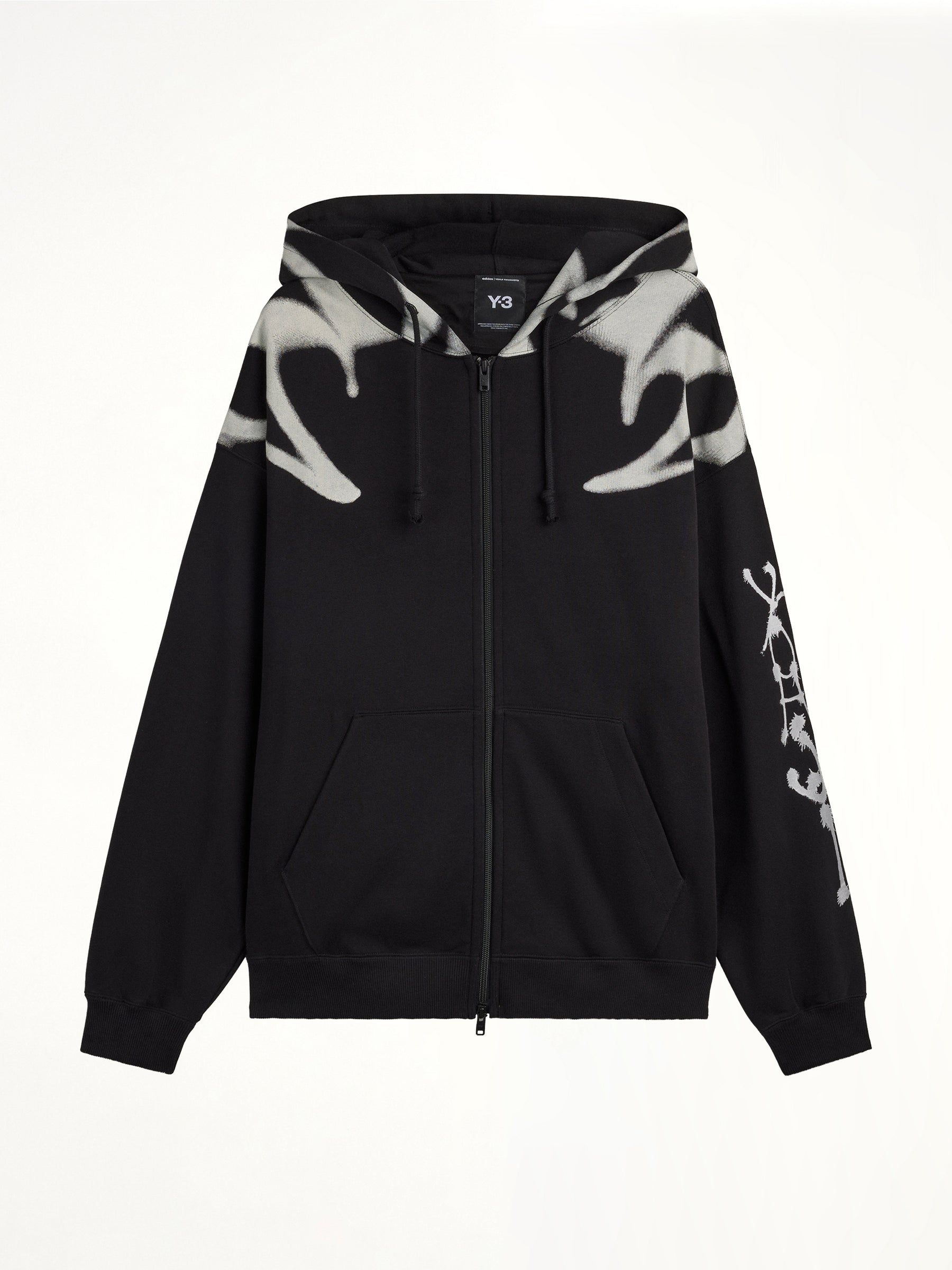 Yaksha Graphic Zip Hoodie in Black
