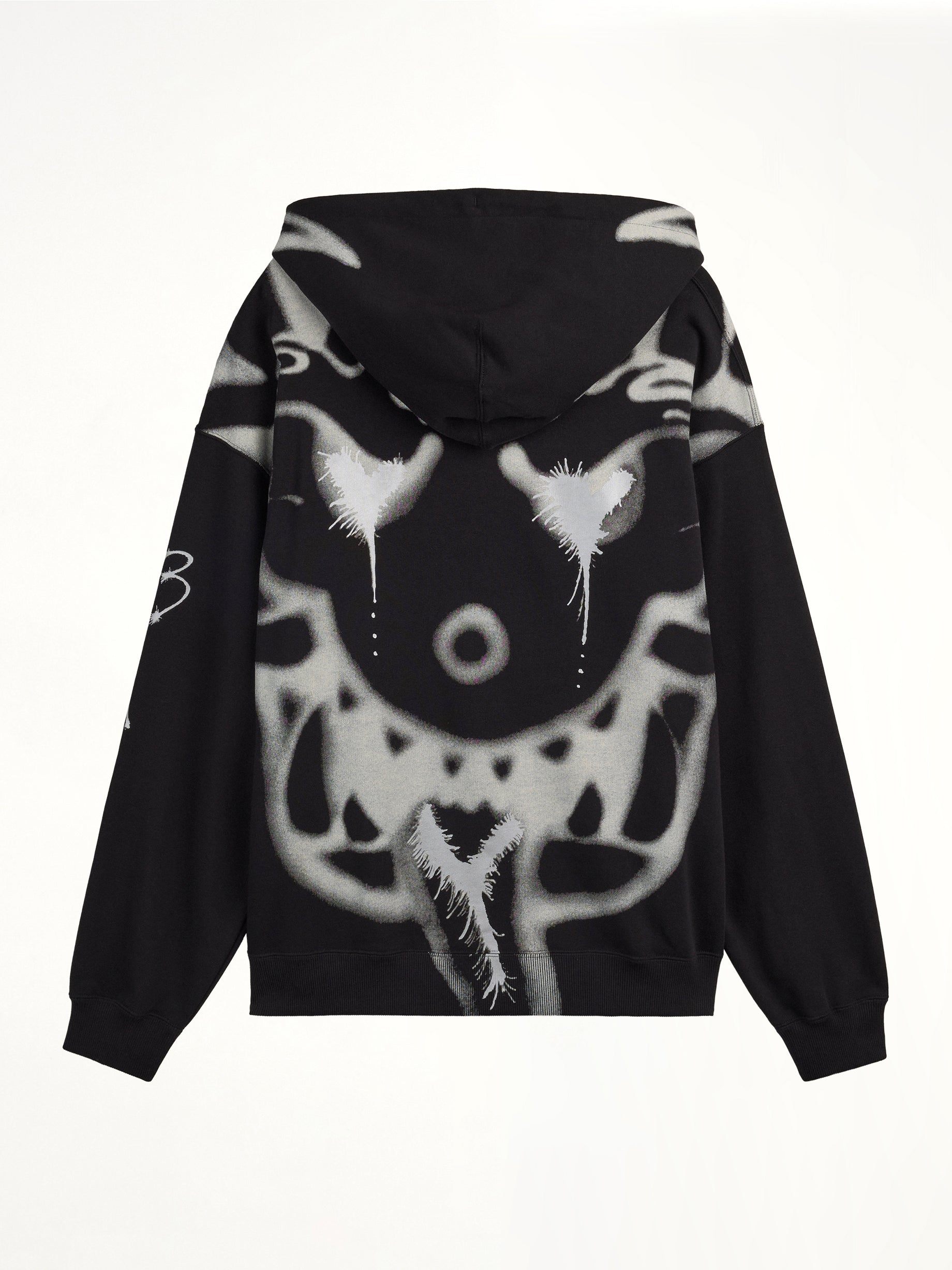 Yaksha Graphic Zip Hoodie in Black