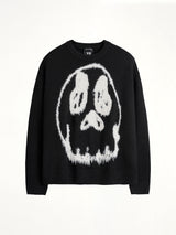 Skull Graphic Knit Sweater in Black