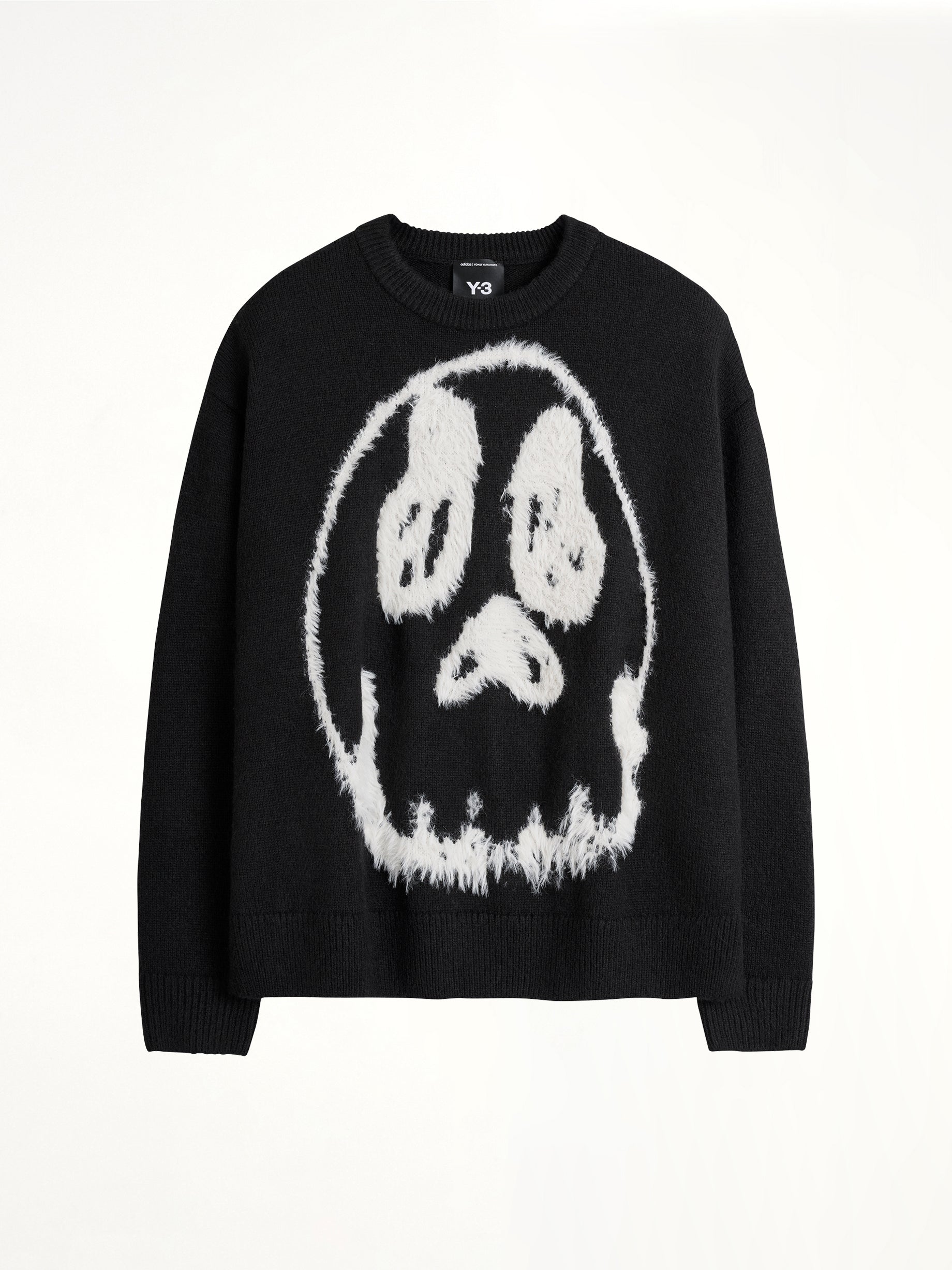 Skull Graphic Knit Sweater in Black