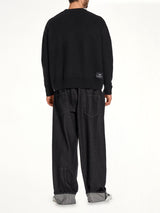 Skull Graphic Knit Sweater in Black