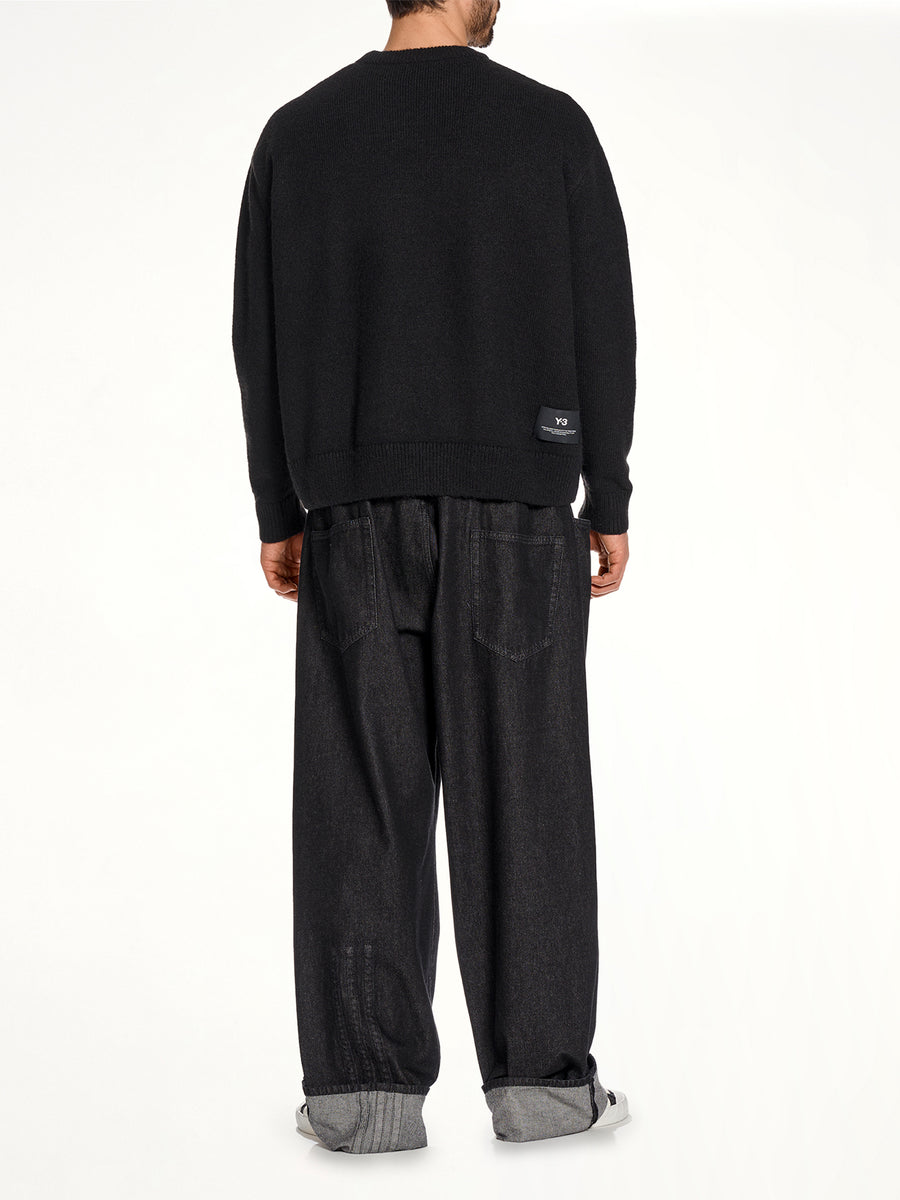 Skull Graphic Knit Sweater in Black