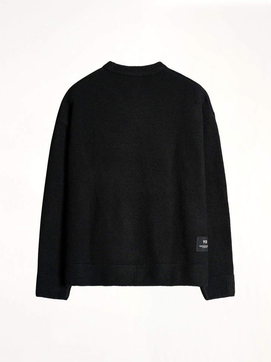 Skull Graphic Knit Sweater in Black