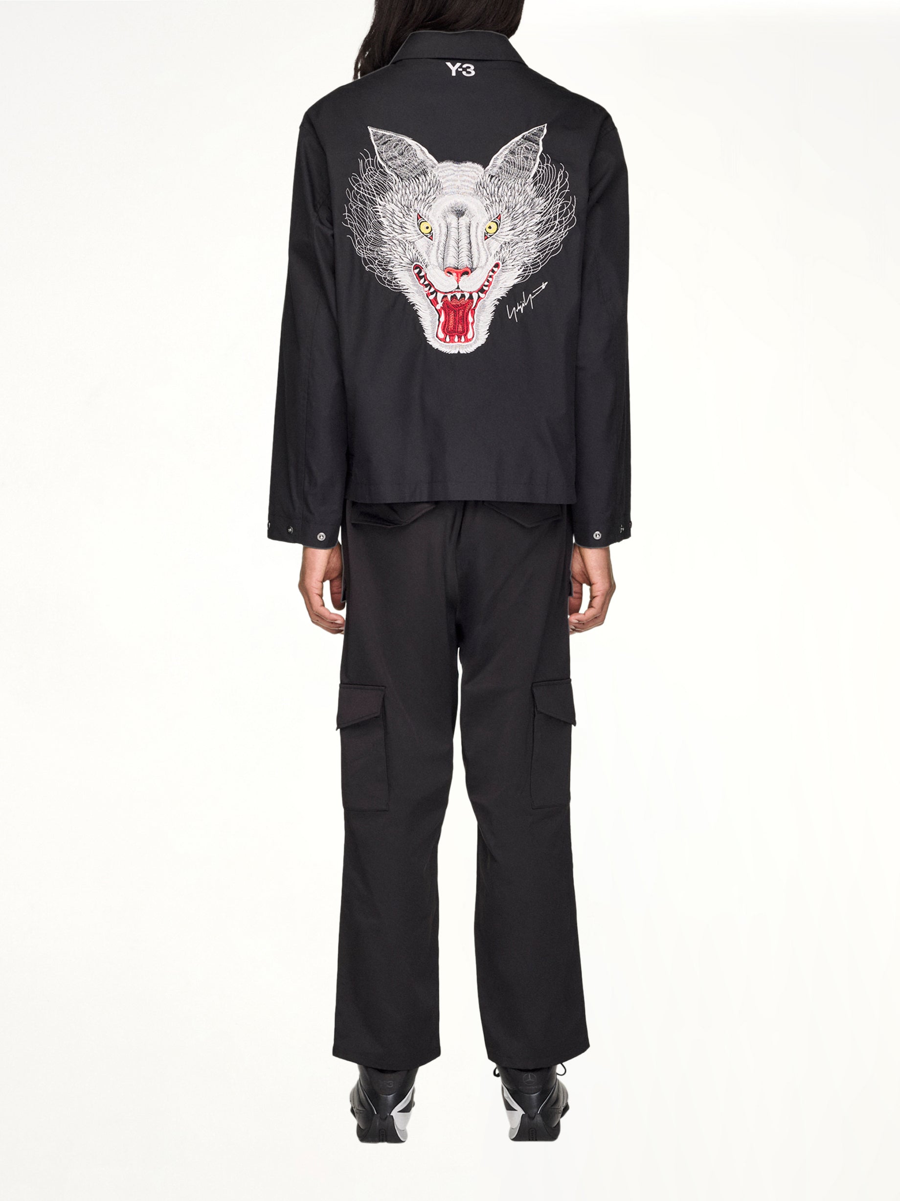 Y-3 F1 Cargo Pants in Black Back View from MARAIS