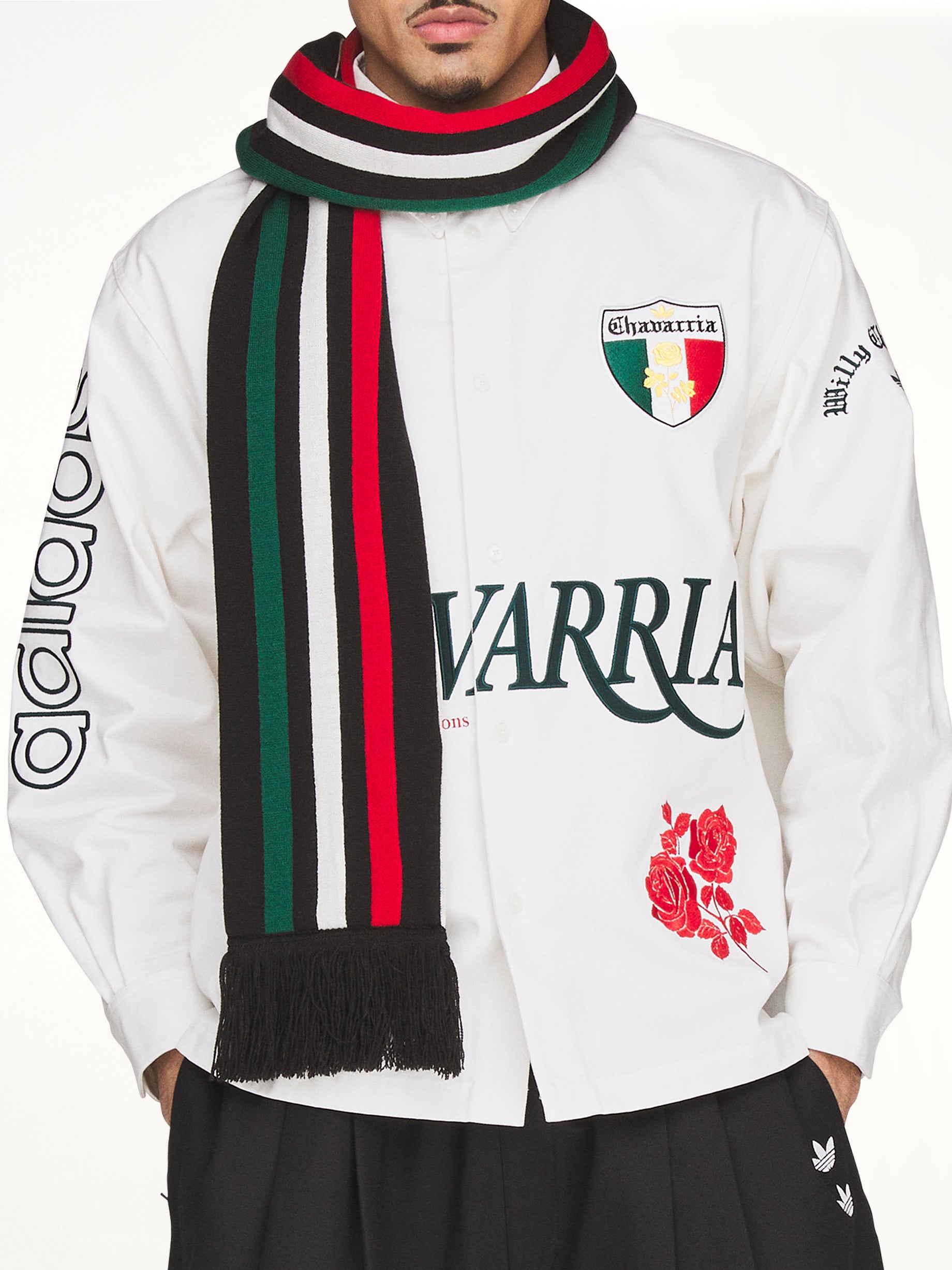 Adidas x Chavarria Scarf in Black/Better Scarlet/Collegiate Green