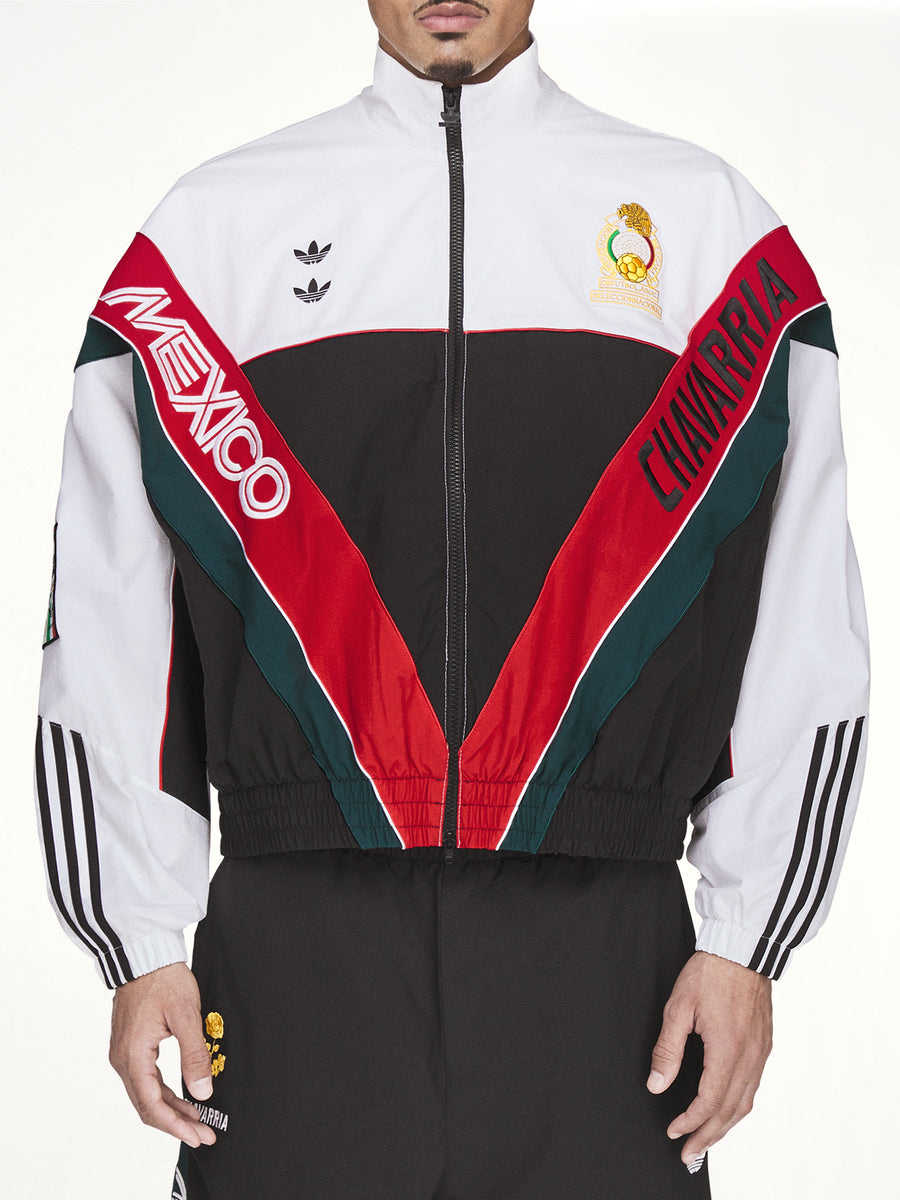 Adidas x Chavarria Oversized Anthem Woven Track Jacket in White/Black