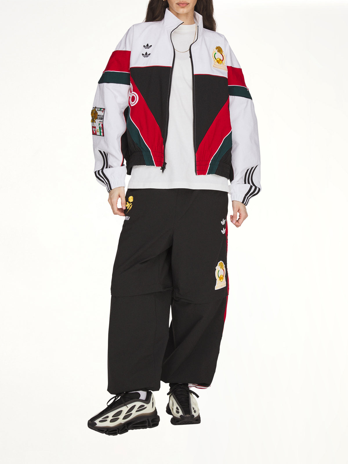 Adidas x Chavarria Oversized Anthem Woven Track Jacket in White/Black