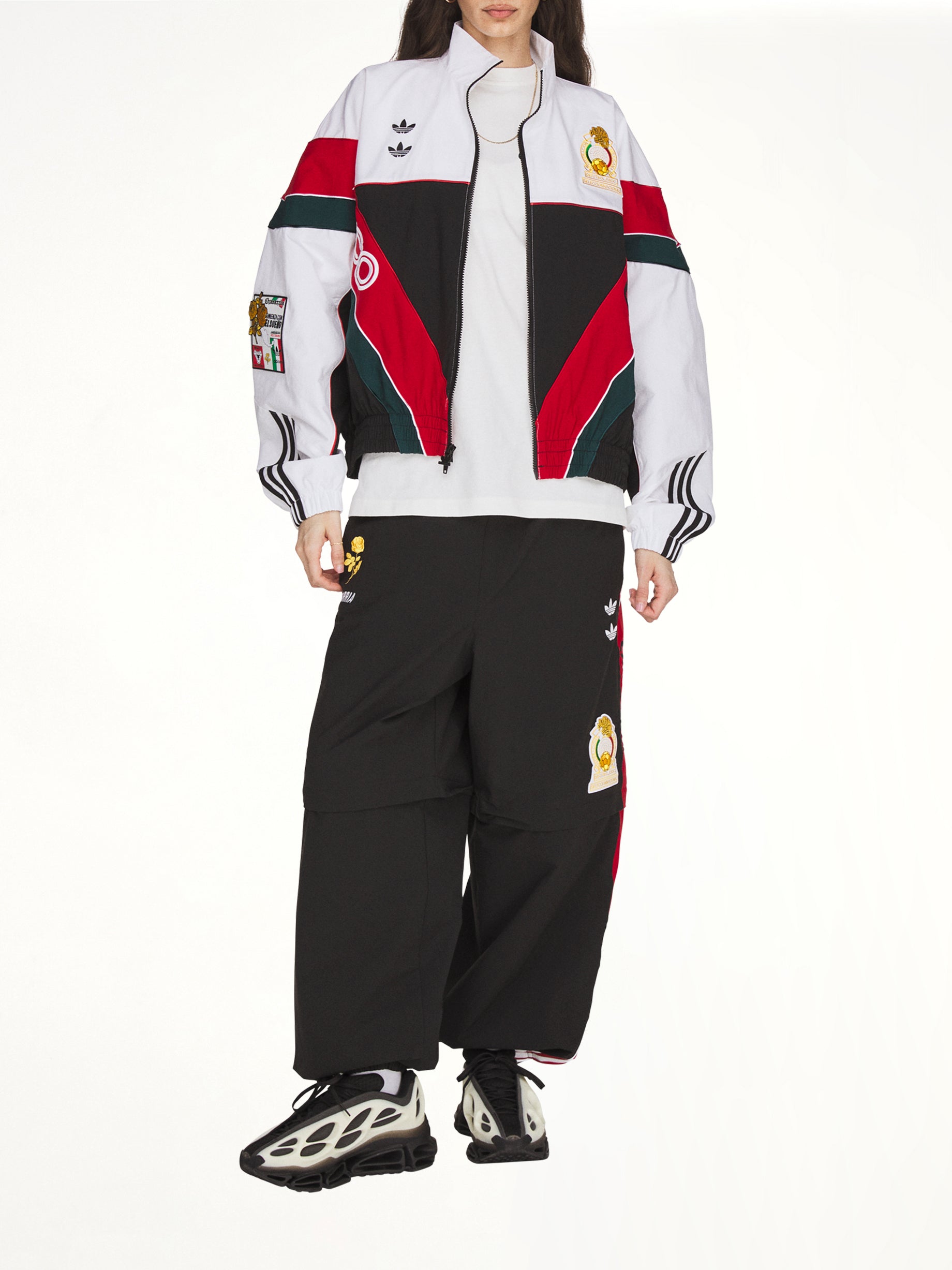 Adidas x Chavarria Oversized Anthem Woven Track Jacket in White/Black