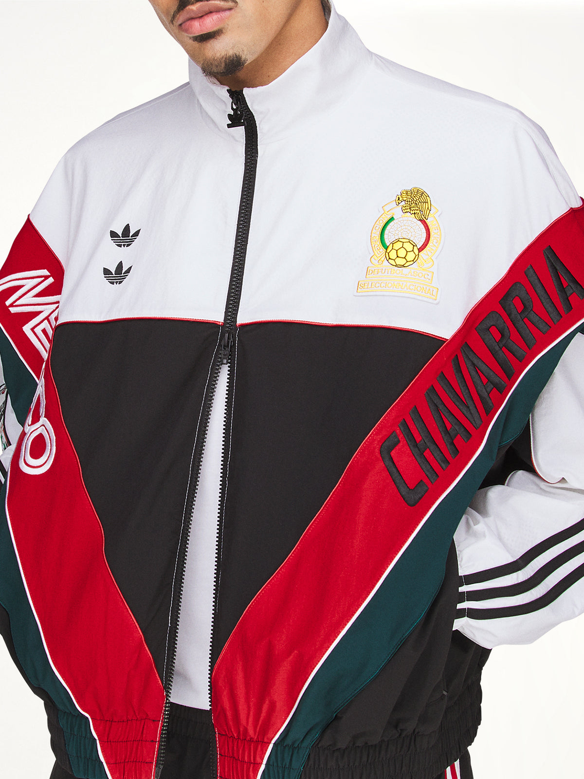 Adidas x Chavarria Oversized Anthem Woven Track Jacket in White/Black