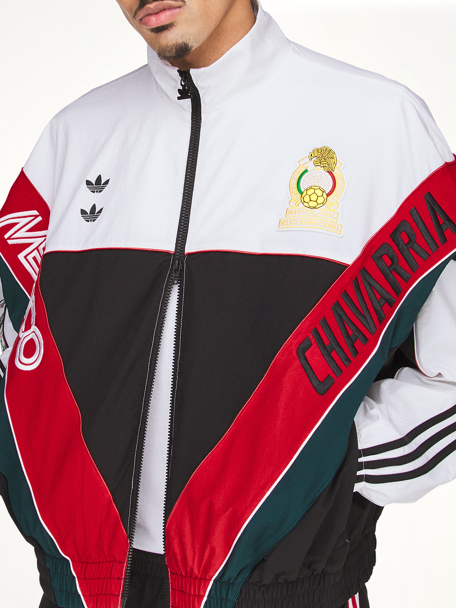 Adidas x Chavarria Oversized Anthem Woven Track Jacket in White/Black