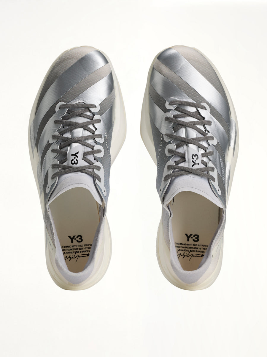 Y-3 Adios Pro 4 Sneaker in Chalk White/Silver