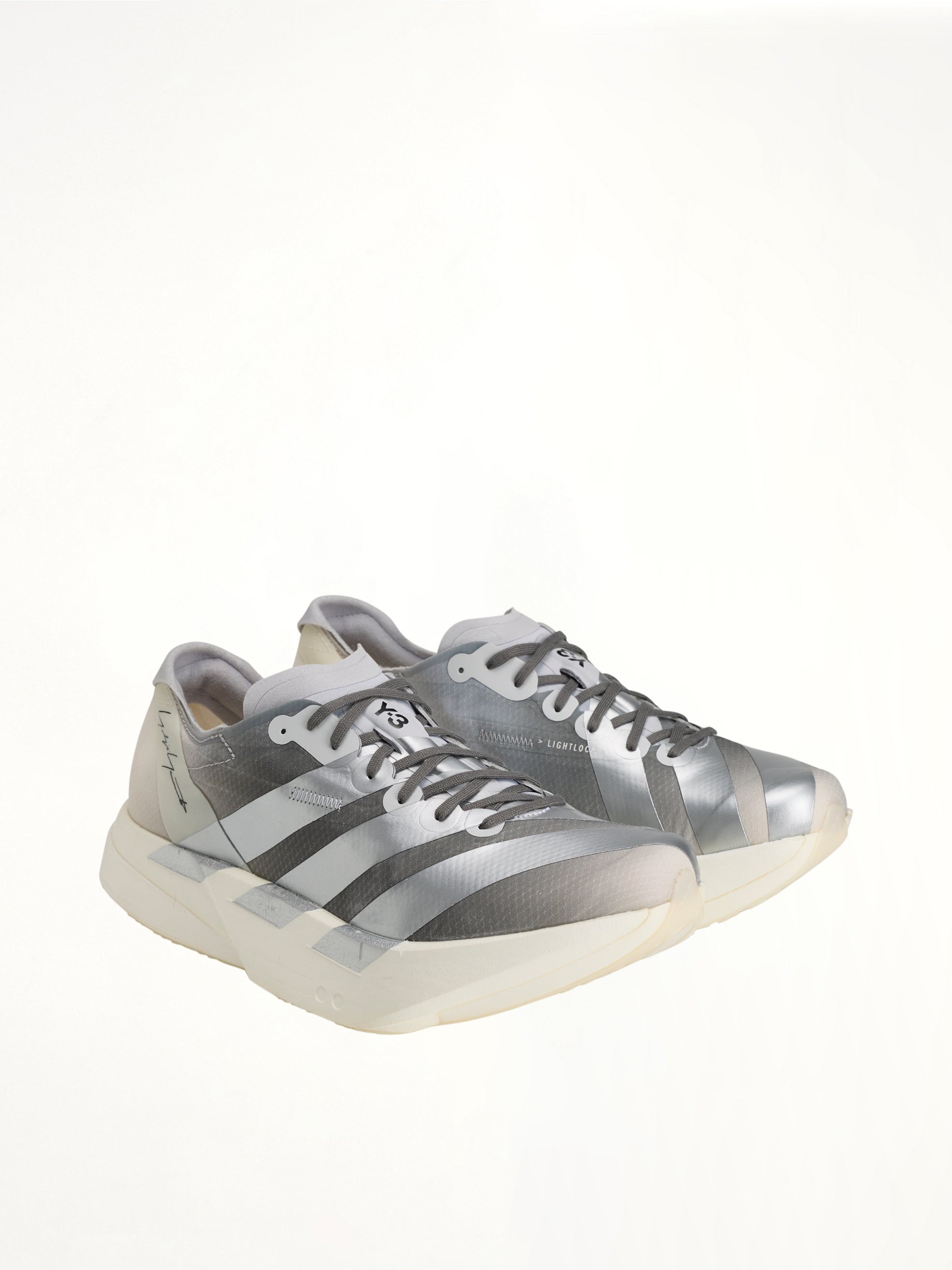 Y-3 Adios Pro 4 Sneaker in Chalk White/Silver