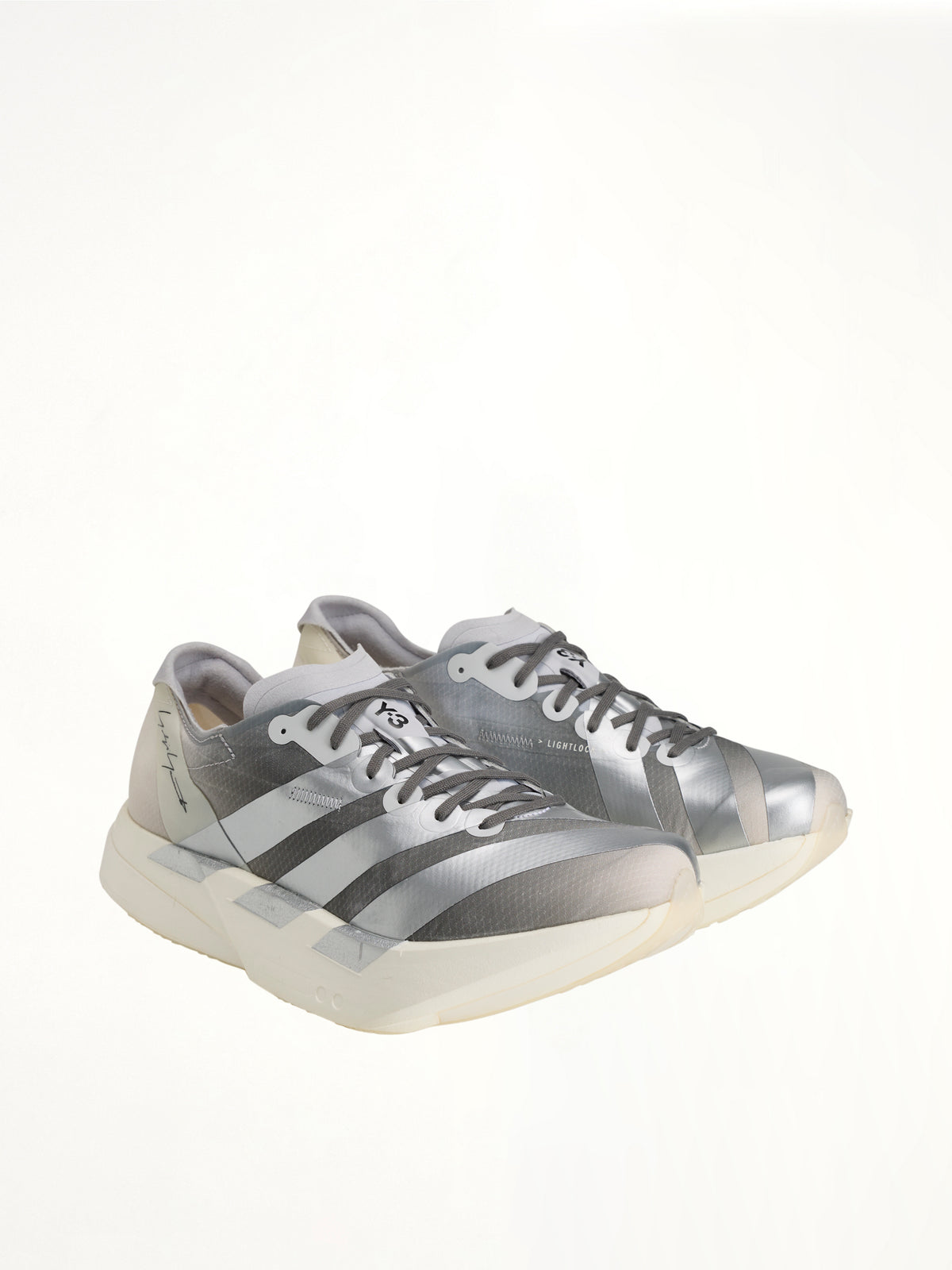 Y-3 Adios Pro 4 Sneaker in Chalk White/Silver
