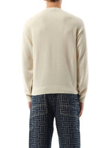 Knit Boke Flower Placed Sweater in Off White