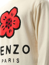Knit Boke Flower Placed Sweater in Off White