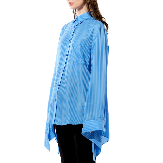 Knot Cuff Shirt in Blue