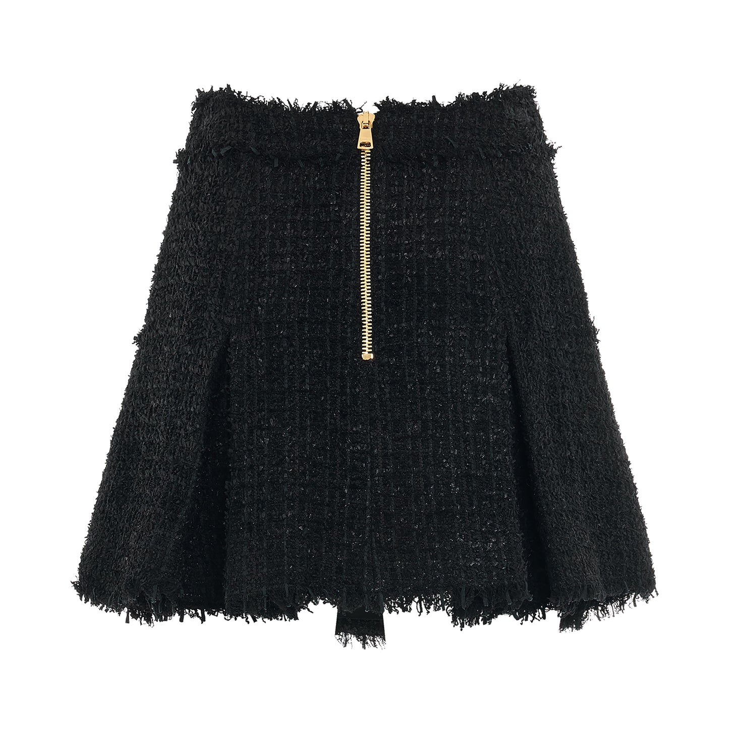 Tweed Flare Short Skirt in Black