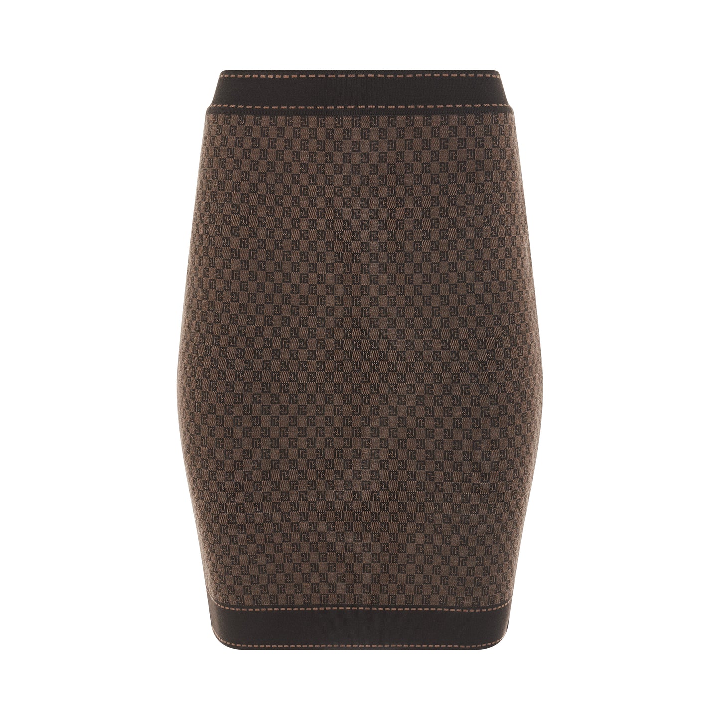 Mini Monogram Knitted Knee Skirt in Brown