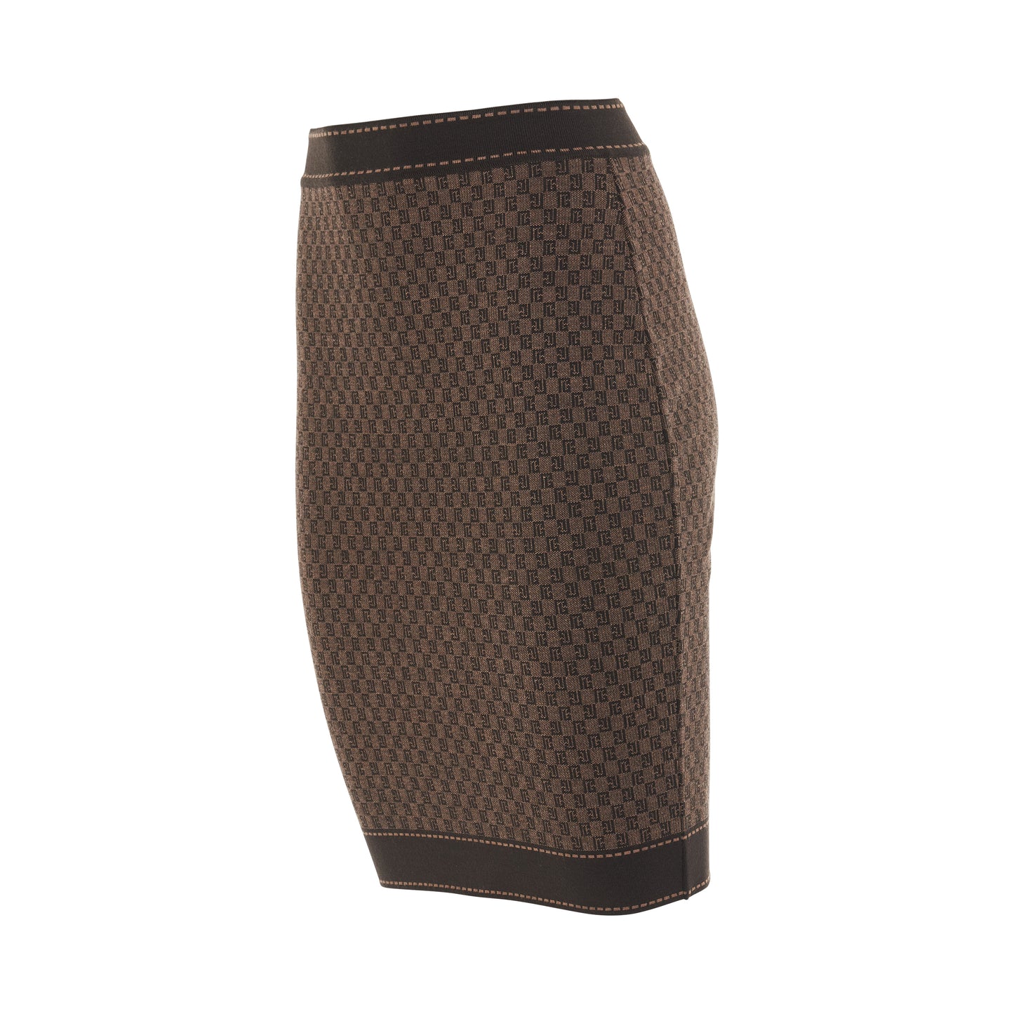 Mini Monogram Knitted Knee Skirt in Brown