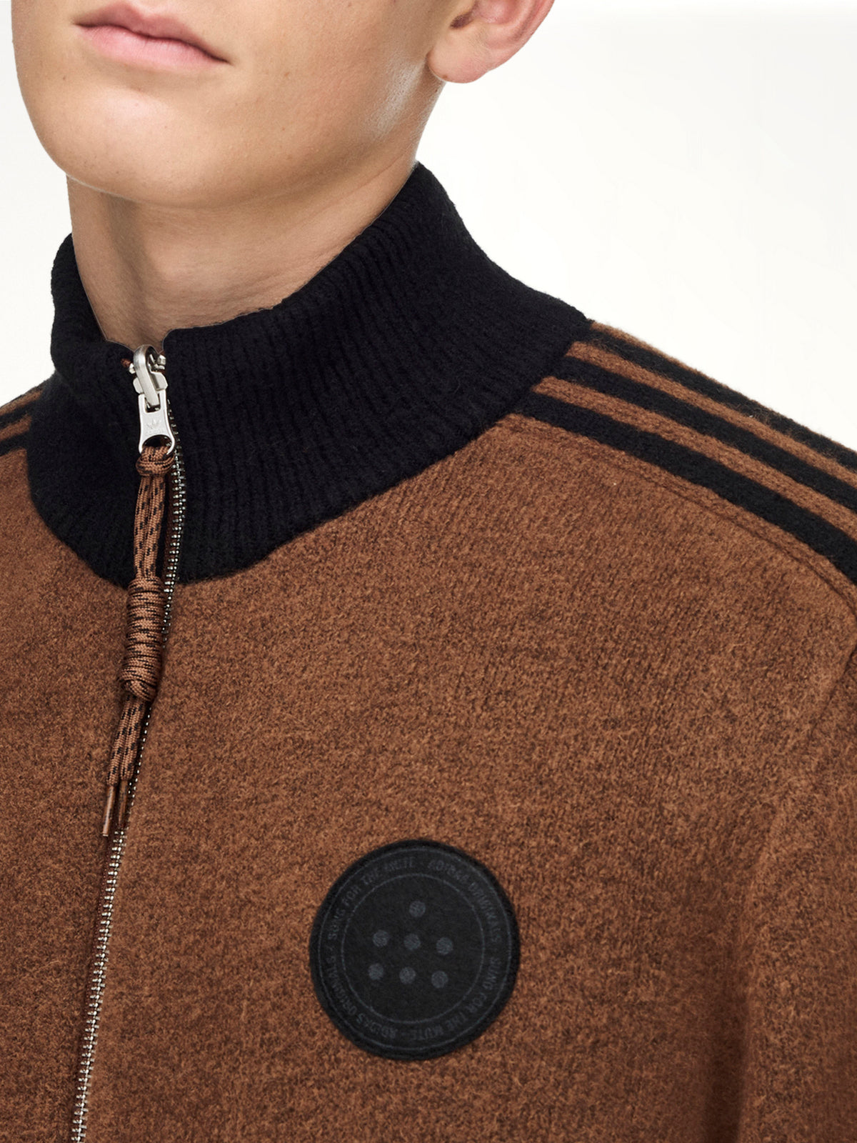 Adidas x SFTM Knit Jacket in Preloved Brown