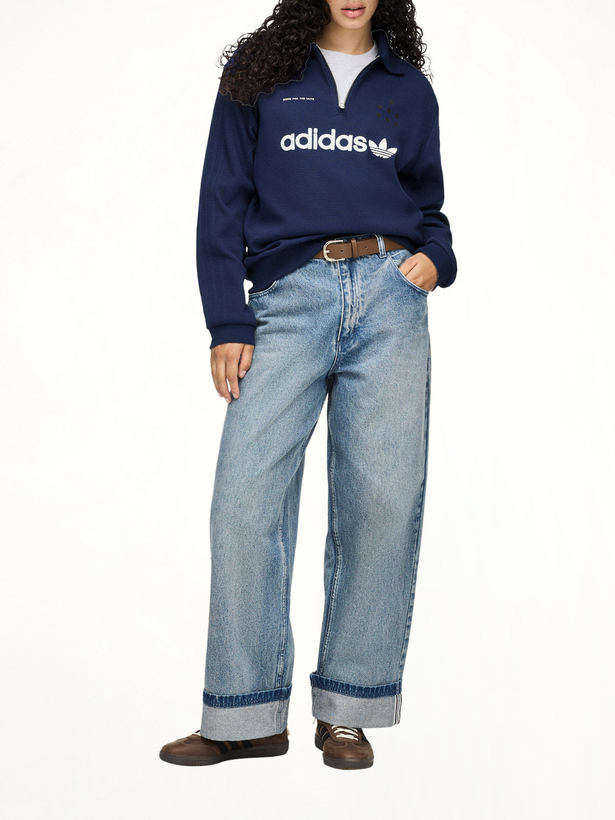 Adidas x SFTM LS Polo in Night Indigo