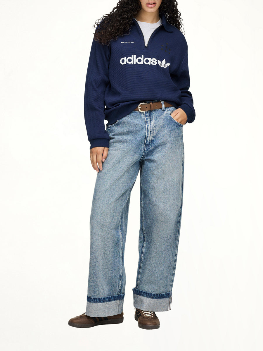 Adidas x SFTM LS Polo in Night Indigo