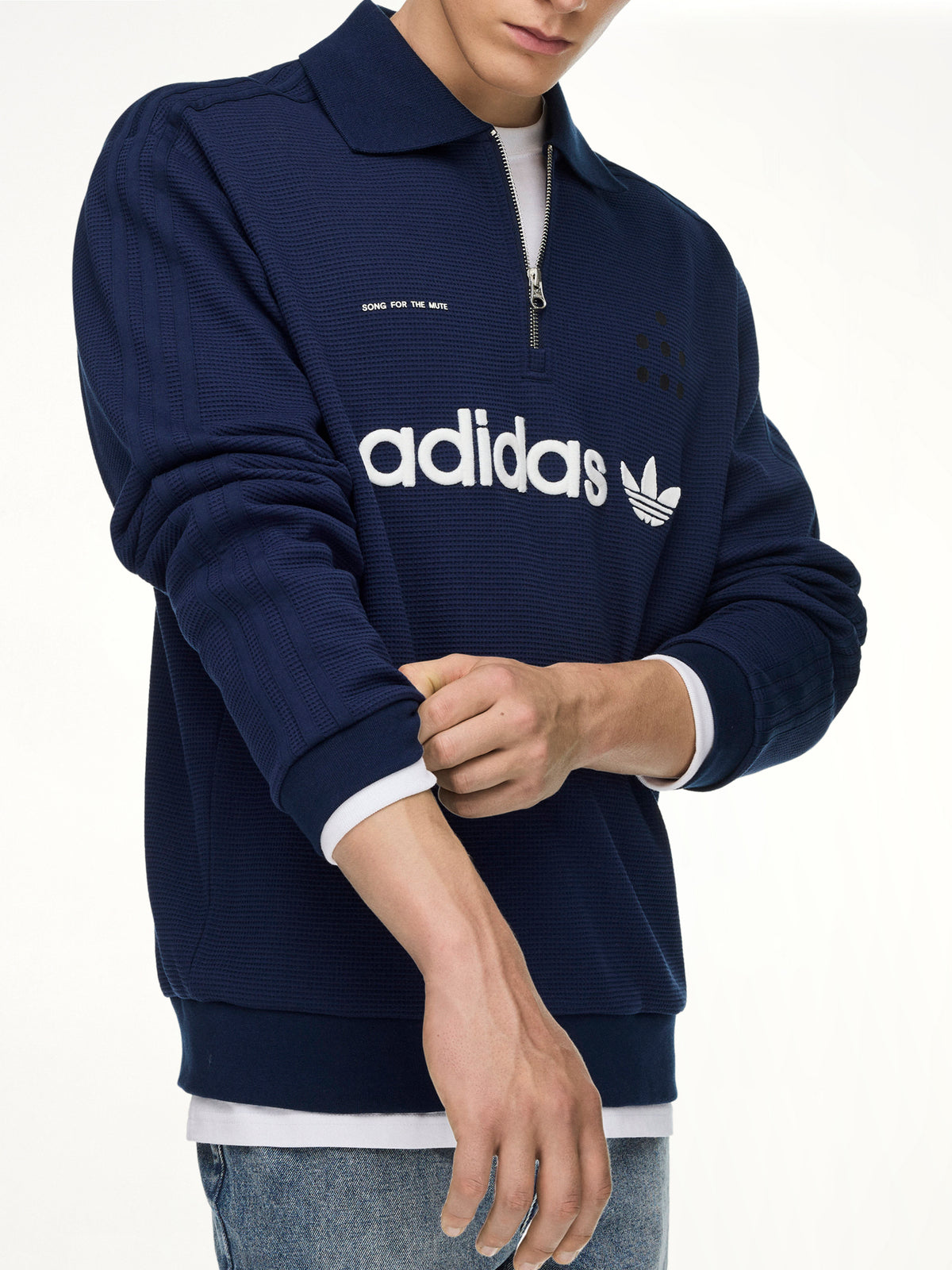 Adidas x SFTM LS Polo in Night Indigo