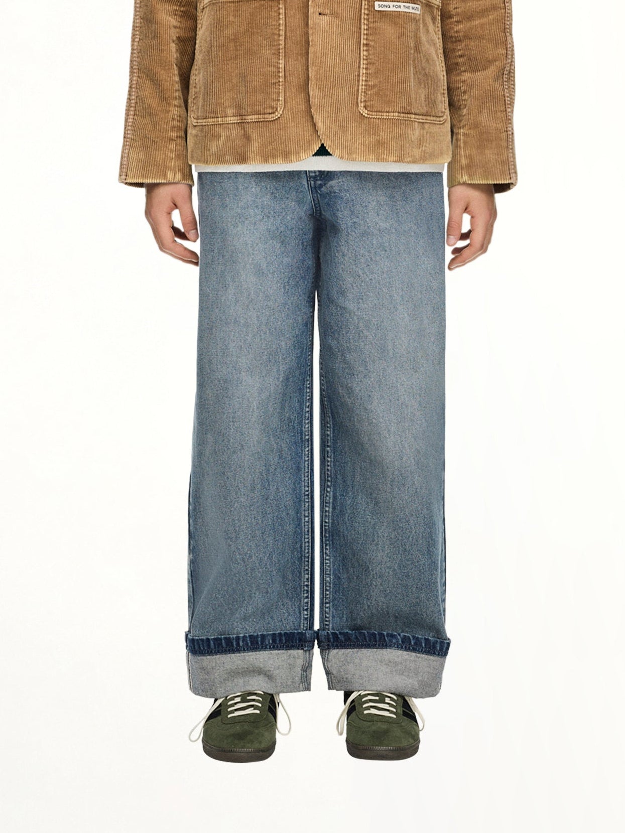Adidas x SFTM Pants in Medium Blue Denim
