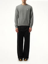 Anagram Embroidered Knit Sweater in Grey Melange