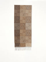 Anagram Wool Scarf in Beige/White