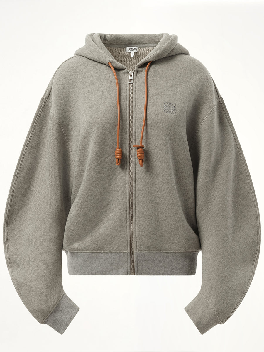 Flamenco Zip Hoodie in Grey Melange