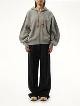 Flamenco Zip Hoodie in Grey Melange