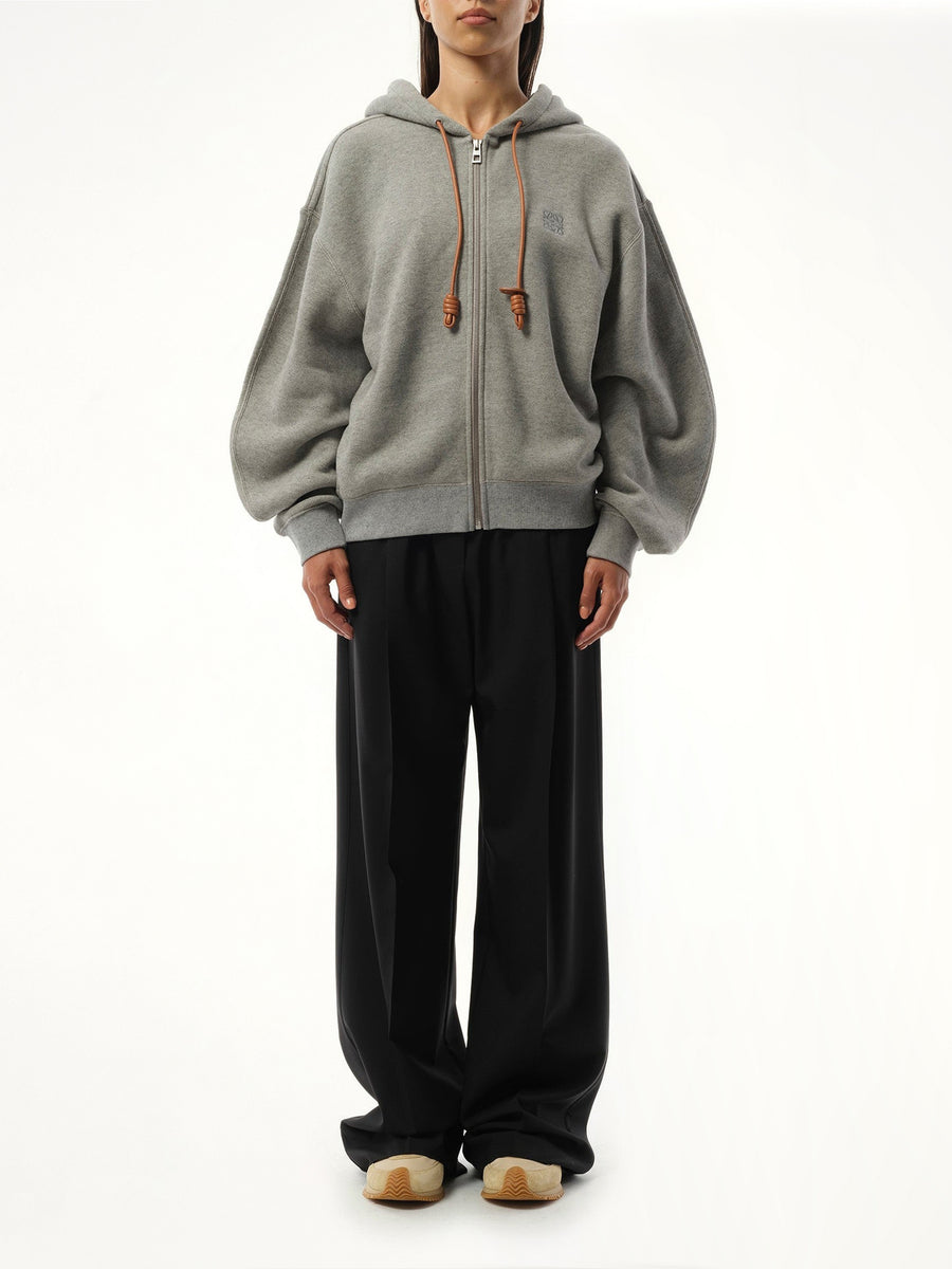 Flamenco Zip Hoodie in Grey Melange